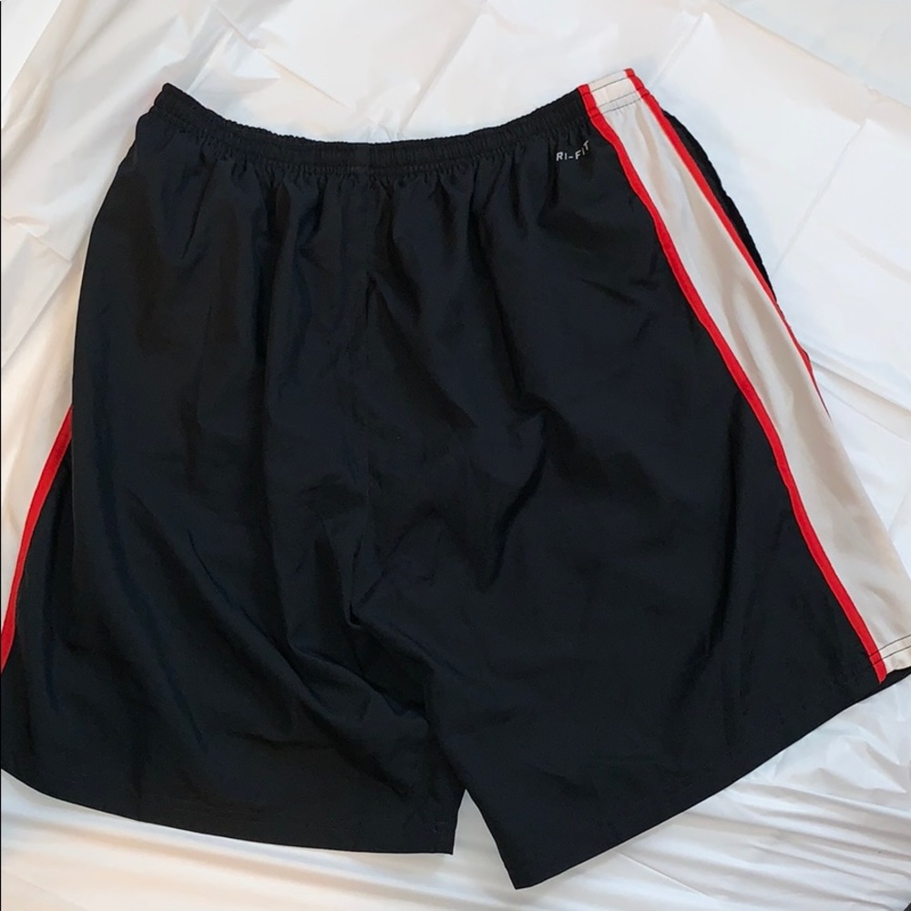 Nike Mens Running Shorts XXL Black Red/White Strip - Picture 5 of 5